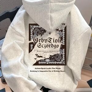 Gray Graphic Hoodie